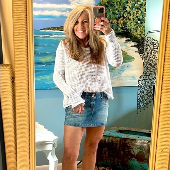 VTG Marilu, Jean Skirt w/Beautiful Embellished Designs, Like New Condition, S - Picture 10 of 10